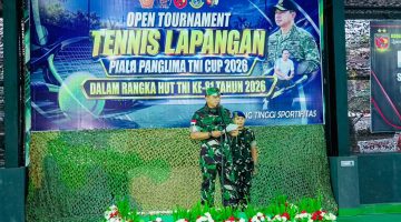Pangdam Buka Open Turnamen Tenis Piala Panglima TNI Cup 2026 Menuju HUT ke-81
